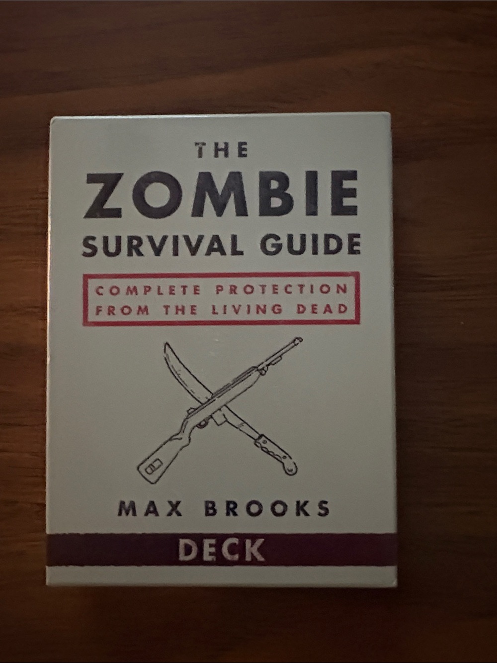 Brooks Zombie Survival Guide Playing Cards - White & Maroon